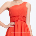 Grace Karin eine Schulter wulstige lange orange Abendkleider CL2015-1